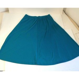 Vintage Silver Threads Green Soft Flowing Long Skirt Size Large Made in USA